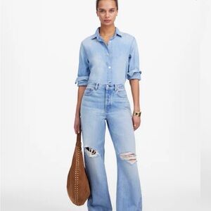 Madewell Sky Blue Wide Leg Jeans
